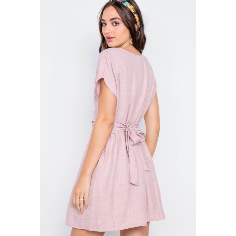 LAST ONE _ Light Mauve Boho Mini Dress - Picture 3 of 3